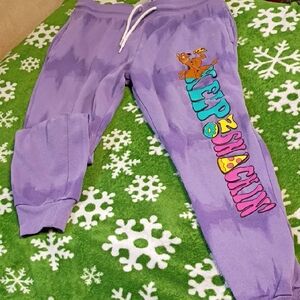 Purple Kids Bottoms with Cartoon Print